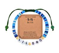 ShiQiao Spl Bracelet en perles d'argile Big Brother pour garçons - Cadeau d'anniversaire de la part de Little Brother Sister - Bracelets de motivation pour homme, Small, Caoutchouc