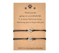 ShiQiao Spl Cadeau de perte d'animal de compagnie pour fille, fils, chien, chat, cadeau de condoléances pour femme, homme, bracelets avec empreintes de pattes pour 2 filles, garçons, cadeaux de deuil