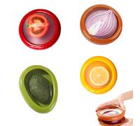 SHIQUAN 4 Pièces Silicone Fruit Storage Box, Réutilisable Conteneurs De Stockage De Fruits, Boîte de'conservation pour Oignons,Tomate,Citron,Avocat (4 silicone fruit boite conservation)