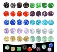 SHIQUAN 40 Pièces Billes en Verre, 16mm Glow in The Dark Enfant Billes, Convient Aux Jeux d'enfants(10 Couleurs)