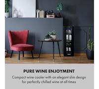 Cave à vin - Klarstein Shiraz 12 slim - 32 L / 12 bouteilles - Armoire à vin - 5 à 18°c - 42db - porte vitrée - Frigo bar - Noir