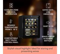 Shiraz 16 Uno Cave à vin 42l Panneau de contrôle tactile 131W 5-18°C G