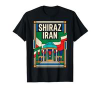 Shiraz Drapeau de l'Iran Tombe de Hafez Jardin Persan Voyage Art T-Shirt
