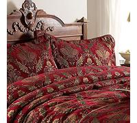 Shiraz Oxford Border Pillow Sham - Bourgogne Rouge Et Or - Brodé Damas Jacquard - Bourgogne Twisted Canalisé Edges - 100% Polyester - 48 X 74 Cm (19" X 29" Pouces) - Fabriqué Par Riva Paoletti, SHIRAZ/B05/BRG