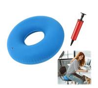 Shirene Coussin de siège en forme de donut, anneau gonflable pour coccyx, coussin de pression orthopédique avec pompe à air, coussin de siège rond portable pour fauteuil roulant pour hémorroïdes,