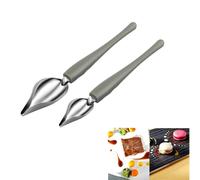 Shirene Cuillères à Dessert,2 Pièces Cuillères de Dessin,Cuillère à Chocolat Gâteau en Acier Inoxy,Cuillères à Crayons,Multi Usage Décor Culinaire pour Décor de Dessert Dessert à Gâtea