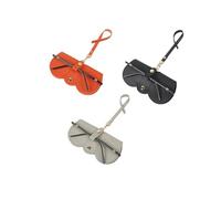 Shirene Étui à Lunettes de Soleil,3 PCS Étui à Lunettes Portable,Pochette Pour Lunettes De Soleil PU,Étuis à Lunettes Souple avec Cordon pour Homme et Femme (Noir,Orange,Gris)