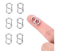 Shirene Fermoir Bracelet,6 Fermoir Collier Fermoir Métalliques avec Double Ouverture Raccourcisseur de Bracelet de Collier en Acier Inoxydable pour Collier et Bracelet et Bijoux(Argentés)