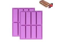 Shirene Moules à Chocolat,2 Pcs Moule Barre de Céréales avec 8 Moules Rectangulaires en Silicone Moule Barre de Céréales Moules en Silicone pour Faire des Barres de Céréales au GâTeaux