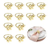 Shirene Rond de Serviette,12 PCS Rond de Serviette de Table,Rond de Serviette de Tables Personnalisé Anneau Serviette de Table pour Mariage Anniversaire Banquet Dîner de Noël Décoration de Tables