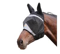 Shires FlyGuard Pro Masque anti-mouches en maille fine avec oreilles Noir de jais