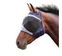 Shires FlyGuard Pro Masque anti-mouches en maille fine avec trou d'oreille - Taille Cob | Maille légère et respirante - Protection contre les mouches et les insectes | Ajustement sûr et confortable