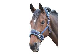 Shires Lunge Cavesson doublé polaire Bleu marine