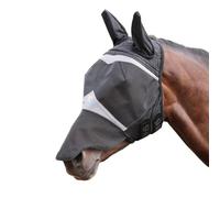 Shires Masque anti-mouches en maille fine avec oreilles et nez - Noir de jais