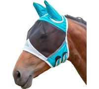Shires - Masque anti-mouches pour chevaux avec oreilles, filet fin ER494 (Full) (Petrol)
