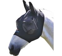 Shires - Masque anti-mouches pour chevaux, stretch ER964 (Poney) (Noir pitch)