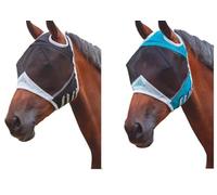 Shires - Masque Anti-Mouches pour Chevaux (X Full) (Bleu Sarcelle)
