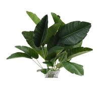 Shirfloral Lot de 2 oiseaux de paradis artificiels de 43,2 cm - Feuilles tropicales artificielles Strelitzia - 12 feuilles de bananier pour plantes en pot - Décoration d'extérieur UV pour jardin,