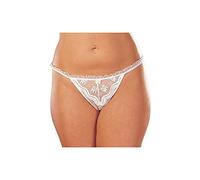 Shirley of Hollywood Numéro X10 Taille 1 x/2 x Blanc festonné Broderie String fendu