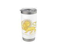Shiro Khorshid Lion et soleil Persian Heritage Emblème de l'espoir Gobelet isotherme en acier inoxydable double paroi