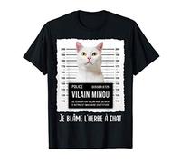 Shirt chat blanc cadeau drôle humoristique pour femme T-Shirt