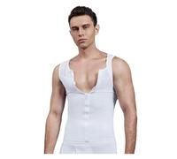 Shirt Compression Homme Chemise de Compression de poitrine for hommes, gilet amincissant, modelant le corps, débardeur, fermeture éclair sur le devant, Corset for hommes, vêtements modelants Musculati