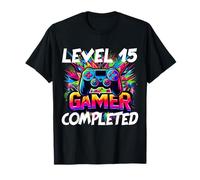 Shirt d'anniversaire pour Fille 15 Ans après Gamer Zocker Level Game T-Shirt