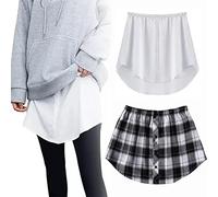 Shirt Extenders, 2Pcs Shirt Extenders for Women, Adjustable Fake Layering Leggings Top Lower Sweep Shirt (C,Large)