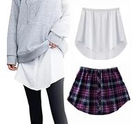 Shirt Extenders, 2Pcs Shirt Extenders for Women, Adjustable Fake Layering Leggings Top Lower Sweep Shirt (D,Small)