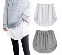 Shirt Extenders, 2Pcs Shirt Extenders for Women, Adjustable Fake Layering Leggings Top Lower Sweep Shirt (B,Large)