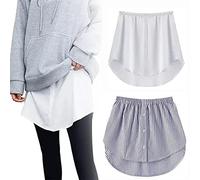 Shirt Extenders, 2Pcs Shirt Extenders for Women, Adjustable Fake Layering Leggings Top Lower Sweep Shirt (E,4X-Large)