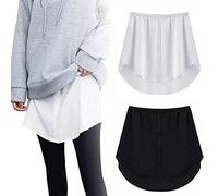 Shirt Extenders, 2Pcs Shirt Extenders for Women, Adjustable Fake Layering Leggings Top Lower Sweep Shirt (A,3X-Large)