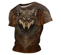 Shirt Homme,T-Shirt Graphique à Manches Courtes sur Le thème de la mythologie Nordique et des Dieux Nordiques médiévaux