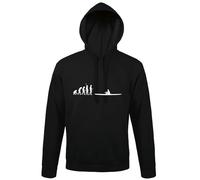 shirt84 Evolution Aviron Sweat à capuche pour homme, Noir , M