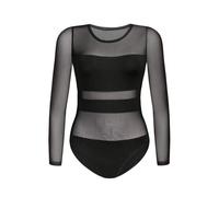 Teyli Bodys Femme Avec Filet. Phénoménal Body Manche Longue Femme-Body Femme Sexy Chic. Body Noir Femme. Belle Body Transparent Femme Noir XS