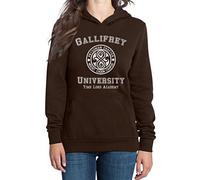 Shirtgeil Gallifrey University Sweat à Capuche Noir Moyen pour Femme - Doctor Time Academy Who