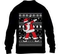 Shirtgeil Pull Garçons Enfants Cadeau de Noël Dab du Père Noël Sweat-Shirt pour Enfants Filles XL 152 Noir