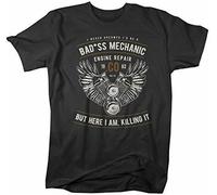 Shirts by Sarah Men's Funny Mechanic Yellow Mens Women T Shirt 100% Cotton Never Dreamed Badss Tee Manches Courtes(Small)