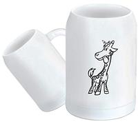 Shirtstown Chope à bière, animaux amusants, girafe, licorne, girafe, verre à bière, mesure, dicton logo animaux zoo naturel.
