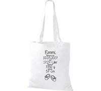 Shirtstown Sac en Tissu un Cadeau Génial Naissance avec Tes Personnels Initilien Bottillons - Blanc, 38 cm x 42 cm