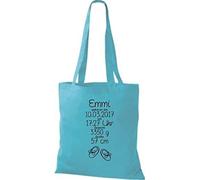 Shirtstown Sac en Tissu un Cadeau Génial Naissance avec Tes Personnels Initilien Bottillons - bleu clair, 38 cm x 42 cm