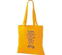 Shirtstown Sac en Tissu un Cadeau Génial Naissance avec Tes Personnels Initilien Bottillons - Jaune, 38 cm x 42 cm