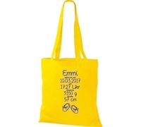 Shirtstown Sac en Tissu un Cadeau Génial Naissance avec Tes Personnels Initilien Bottillons - jaune doré, 38 cm x 42 cm