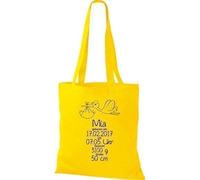 Shirtstown Sac en Tissu un Cadeau Génial Naissance avec Tes Personnels Initilien Cigogne - jaune doré, 38 cm x 42 cm