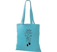Shirtstown Sac en Tissu un Cadeau Génial Naissance avec Tes Personnels Initilien Empreinte - bleu clair, 38 cm x 42 cm