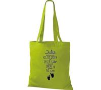 Shirtstown Sac en Tissu un Cadeau Génial Naissance avec Tes Personnels Initilien Empreinte - Kiwi, 38 cm x 42 cm