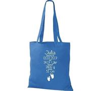 Shirtstown Sac en Tissu un Cadeau Génial Naissance avec Tes Personnels Initilien Empreinte - Royal, 38 cm x 42 cm