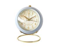 SHISEDECO Petite horloge de table, réveil classique sans tic-tac, avec rétroéclairage, fonctionne à piles, horloge astronaute avec verre HD pour salon, chambre à coucher, chevet, décoration intérieure (bleu)
