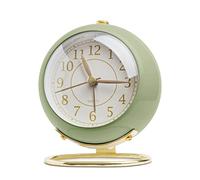SHISEDECO Petite horloge de table, réveil de table classique sans tic-tac avec rétroéclairage, horloge de bureau à piles, horloge astronaute avec verre HD pour salon, chambre à coucher, chevet,