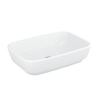 Shit 55x37,5 cm lavabo en céramique à poser sur plan, sans trop-plein, sans trou de robinetterie, blanc (4399-003-0016)